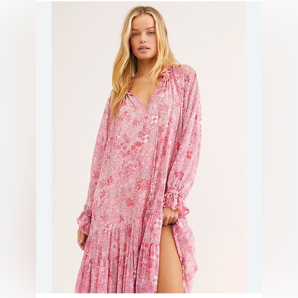 Free People Pink Floral Maxi Dress